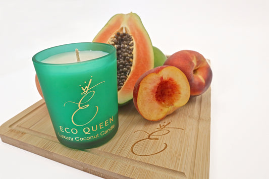 Peach & Papaya Coconut Wax Candle | Luxury, Plastic-Free, Hand-Poured in Leeds